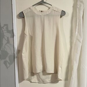 Paper Crane Sheer Cream Sleeveless Blouse